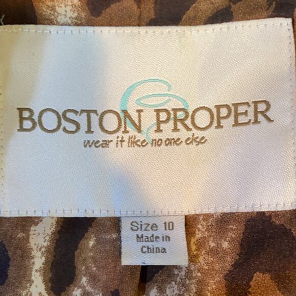 Boston Proper Black with Gold Zipper Accents Blazer Jacket Size 10 - Picture 8 of 9